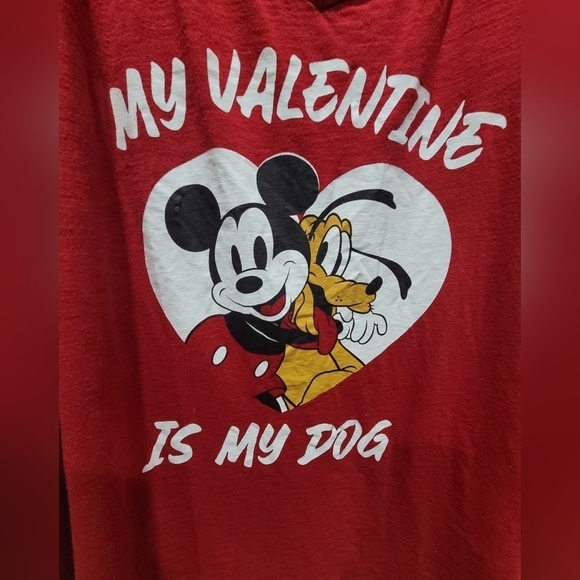 DISNEY Sz 6X Graphic Cotton Blend T-Shirt "My Valentine is my Dog" - Picture 5 of 6